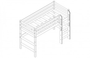 Кровать полувысокая с прямой лестницей Соня (Вариант 5) в Агрызе - agryz.ok-mebel.com | фото 3