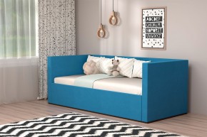 Кровать с ПМ (арт.030) (с/м 900*2000мм) (б/матр), ткань синяя в Агрызе - agryz.ok-mebel.com | фото