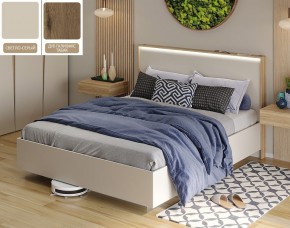 Кровать (Светло-серый U750 ST9/Дуб Галифакс Табак) 1400 в Агрызе - agryz.ok-mebel.com | фото
