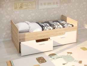 Кровать Умка К-001 + ящики (Дуб Сонома/Белый глянец) в Агрызе - agryz.ok-mebel.com | фото
