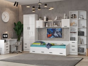 ВЕГА NEW Кровать 900 с настилом ЛДСП (Белый глянец/белый) в Агрызе - agryz.ok-mebel.com | фото 2
