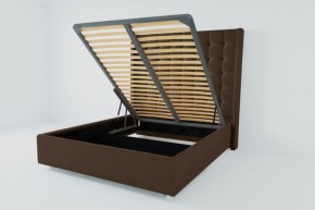 Кровать Венеция ЛЮКС с ПМ 1200 (экокожа коричневая) в Агрызе - agryz.ok-mebel.com | фото