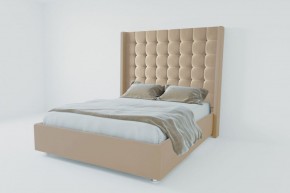 Кровать Венеция ЛЮКС с ПМ 1400 (велюр светло-серый) в Агрызе - agryz.ok-mebel.com | фото 2