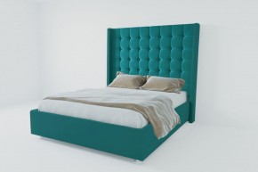 Кровать Венеция ЛЮКС с ПМ 1600 (велюр бирюзовый) в Агрызе - agryz.ok-mebel.com | фото 2