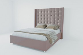Кровать Венеция ЛЮКС с ПМ 1600 (велюр темно-серый) в Агрызе - agryz.ok-mebel.com | фото 2