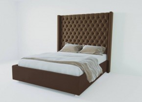 Кровать Версаль ЛЮКС с ПМ 1200 (экокожа коричневая) в Агрызе - agryz.ok-mebel.com | фото