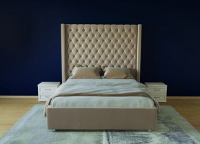 Кровать Версаль ЛЮКС с ПМ 1400 (велюр светло-серый) в Агрызе - agryz.ok-mebel.com | фото