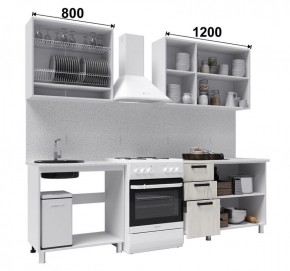 Кухня ДИОР 2 м со стеклом (белый/дуб крафт белый) в Агрызе - agryz.ok-mebel.com | фото 2