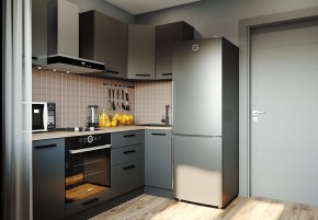 Кухня угловая Антрацит 2200х1000 (Стол. 38мм) в Агрызе - agryz.ok-mebel.com | фото