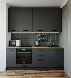 Кухонный гарнитур Антрацит 2200 (Стол. 26мм) в Агрызе - agryz.ok-mebel.com | фото