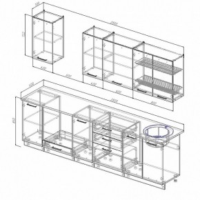 Кухонный гарнитур Антрацит 2800 (Стол. 26мм) в Агрызе - agryz.ok-mebel.com | фото 2