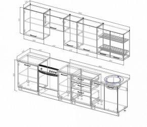 Кухонный гарнитур Антрацит 3000 (Стол. 26мм) в Агрызе - agryz.ok-mebel.com | фото 2