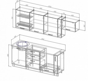 Кухонный гарнитур Лофт 2550 (Стол. 26мм) в Агрызе - agryz.ok-mebel.com | фото 2