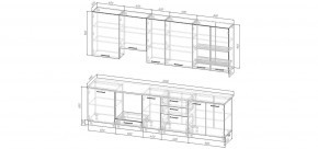 Кухонный гарнитур Санторини 3000 h950 (Стол. 38мм) в Агрызе - agryz.ok-mebel.com | фото 2