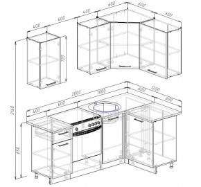Кухонный гарнитур угловой Дели 2000*1200 (Стол. 38мм) в Агрызе - agryz.ok-mebel.com | фото 2