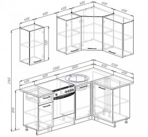 Кухонный гарнитур угловой Графика 2000х1200 (Стол. 38мм) в Агрызе - agryz.ok-mebel.com | фото 2