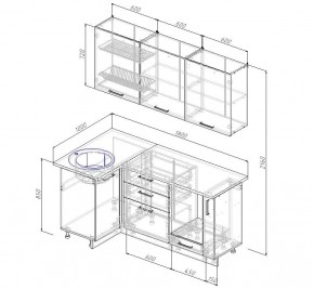 Кухонный гарнитур угловой Латте 1000*1800 (Стол. 26мм) в Агрызе - agryz.ok-mebel.com | фото 2