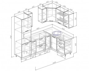 Кухонный гарнитур угловой Латте 2400х1600 (Стол. 38мм) в Агрызе - agryz.ok-mebel.com | фото 2