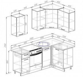 Кухонный гарнитур угловой Вегас 2000*1200 (Стол. 26мм) в Агрызе - agryz.ok-mebel.com | фото 3