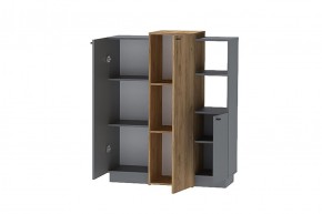 Квадро К-3 Комод 2дв (ЛДСП Графит/дуб крафт золотой) в Агрызе - agryz.ok-mebel.com | фото 2
