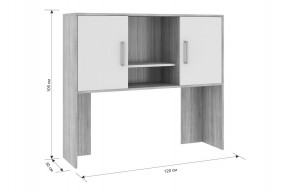 ЛАЙТ 2 Надстройка стола компьютерного (1200) дуб сонома в Агрызе - agryz.ok-mebel.com | фото