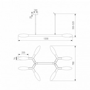 Люстра на штанге Eurosvet Covalent 30180 черный в Агрызе - agryz.ok-mebel.com | фото 3