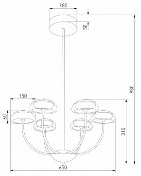 Люстра на штанге Eurosvet Fungo 50388 LED черный в Агрызе - agryz.ok-mebel.com | фото 4