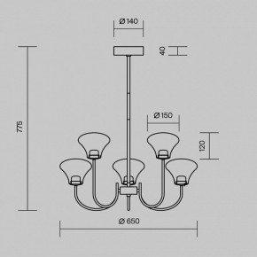 Люстра на штанге Maytoni Dynasty MOD402PL-L20BS3K в Агрызе - agryz.ok-mebel.com | фото 6