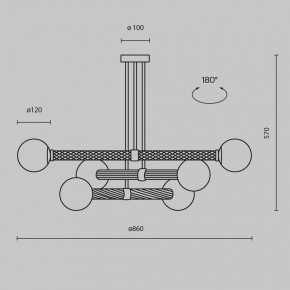 Люстра на штанге Maytoni Teatro MOD287PL-06BS в Агрызе - agryz.ok-mebel.com | фото 3