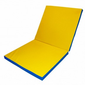 Мат гимнастический 2х1х0,1м складной цв. синий-желтый в Агрызе - agryz.ok-mebel.com | фото