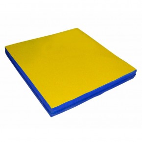 Мат гимнастический 1х1х0,05м цв. синий-желтый в Агрызе - agryz.ok-mebel.com | фото 1