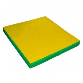 Мат гимнастический 1х1х0,08м цв. зеленый-желтый в Агрызе - agryz.ok-mebel.com | фото