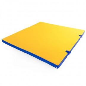 Мат гимнастический 1х1х0,05м с вырезом под стойки цв. синий-желтый в Агрызе - agryz.ok-mebel.com | фото 1