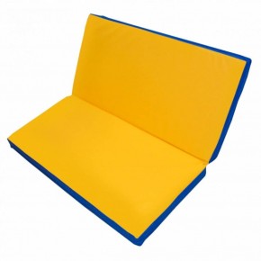 Мат гимнастический 1х1х0,1м складной цв. синий-желтый в Агрызе - agryz.ok-mebel.com | фото