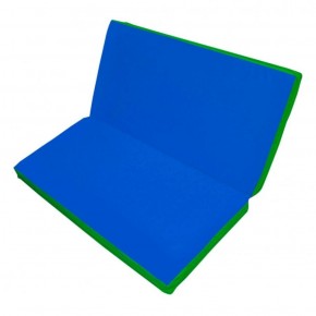 Мат гимнастический 1х1х0,1м складной цв. зеленый-синий в Агрызе - agryz.ok-mebel.com | фото