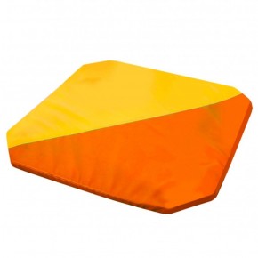 Мат гимнастический 1,3x1,3x0,05м складной скошенные углы цв.оранжевый-желтый в Агрызе - agryz.ok-mebel.com | фото 1
