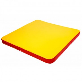 Мат гимнастический 1,36х1,36х0,08м складной закругленные углы цв. красный-желтый (для ДСК Игрунок) в Агрызе - agryz.ok-mebel.com | фото
