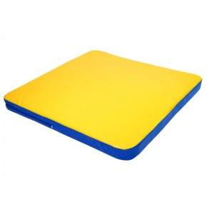 Мат гимнастический 1,36х1,36х0,08м складной закругленные углы цв. синий-желтый (для ДСК Игрунок) в Агрызе - agryz.ok-mebel.com | фото