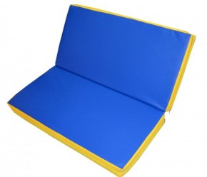 Мат гимнастический 1х1х0,08м складной цв. синий-желтый в Агрызе - agryz.ok-mebel.com | фото