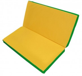 Мат гимнастический 1х1х0,08м складной цв. зеленый-желтый в Агрызе - agryz.ok-mebel.com | фото