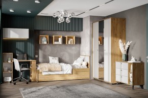 МИЛАН Детская (Дуб Золотой/Белый матовый) в Агрызе - agryz.ok-mebel.com | фото