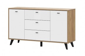 МИЛАН Комод 3 ящика двухстворчатый (Белый Матовый) в Агрызе - agryz.ok-mebel.com | фото
