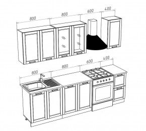 МИЛАНО Кухонный гарнитур 2,0 м Компоновка №1 (Орех) в Агрызе - agryz.ok-mebel.com | фото 3