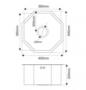 Мойка D400BR Octavia MELANA Profline 1,2/200 БРОНЗА врезная фигурная D400BR в Агрызе - agryz.ok-mebel.com | фото 3