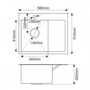 Мойка HD5851L MELANA ProfLine 3,0/200 САТИН врезная прямоугольная с коландером HD5851L в Агрызе - agryz.ok-mebel.com | фото 2