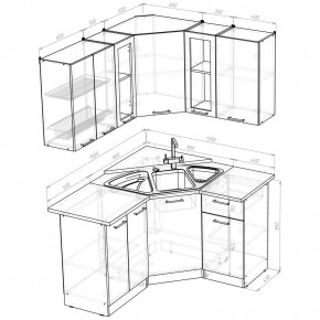 ОЛЬГА Кухонный гарнитур Оптима 2 (1500*1300 мм) в Агрызе - agryz.ok-mebel.com | фото 2