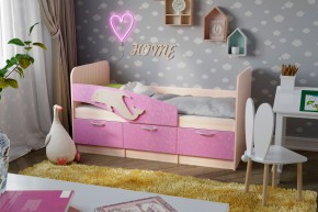 Кровать Дельфин 1,9 (Белый/Ламарти розовый) в Агрызе - agryz.ok-mebel.com | фото 2