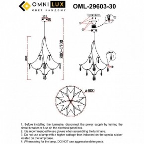 Подвесная люстра Omnilux Perelli OML-29603-30 в Агрызе - agryz.ok-mebel.com | фото 10