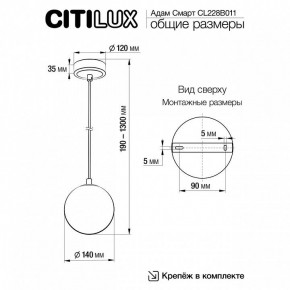 Подвесной светильник Citilux Адам Смарт CL228B011 в Агрызе - agryz.ok-mebel.com | фото 5