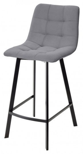 Полубарный стул CHILLI-QB SQUARE серый #27, велюр / черный каркас (H=66cm) М-City в Агрызе - agryz.ok-mebel.com | фото 1